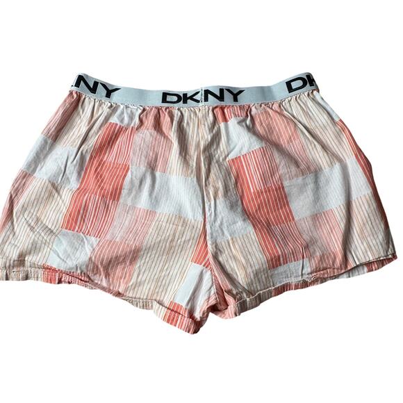 DKNY Pink Striped Casual Shorts Size M Women’s Loungewear - Picture 4 of 7